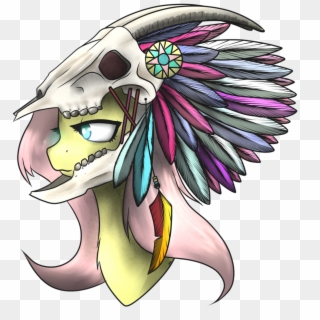 Fluttershy, The Chief With The Goat Skull ~ T A P S - Illustration Clipart