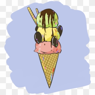 Ice Cream Cone Biscuit Chocolate Sauce Png And Psd - Ice Cream Clipart