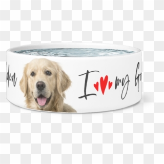Load Image Into Gallery Viewer, Large Dog Bowl, I Love - Golden Retriever Clipart