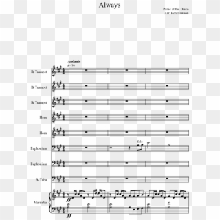 Always Sheet Music Composed By Panic At The Disco Arr - Love You Forever Two Steps From Hell Sheet Music Clipart