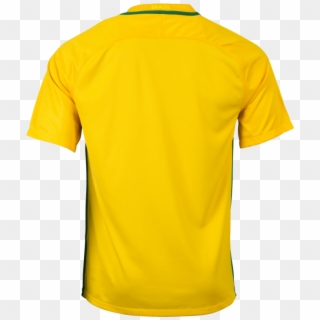 Brazil 2016 Mens Home Jersey - Yellow Polo Shirt Front Clipart
