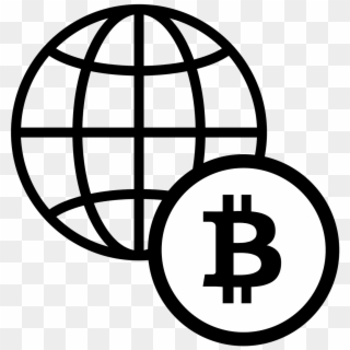 Bitcoin Icon Black - Vector Icon Globe Png Clipart