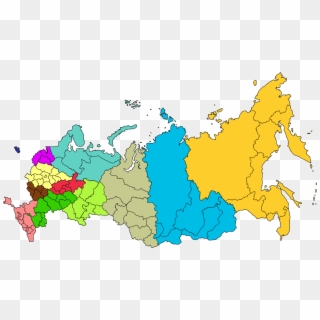 Map Of Russia , Png Download - 5 Regions Of Russia Clipart