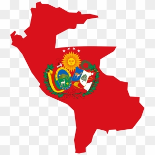 Flag Map Of The Peru Bolivian Confederation - Peru Map And Flag Clipart