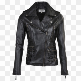 Leather Jacket Ladies Png Download Image - High Collar Leather Jacket Women Clipart