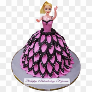 Pink And Purple Barbie Doll Cake Clipart