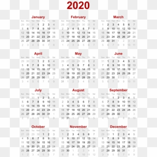 2020 Calendar Png Free Download - Calendar Png 2020 Clipart
