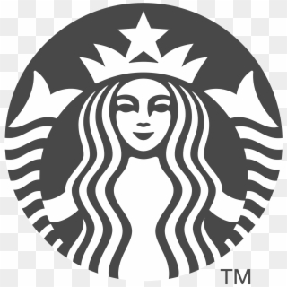 Starbucks Logo Black And White - Starbucks Logo White Png Clipart