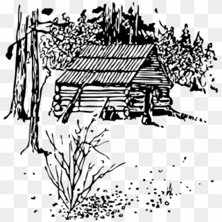 How To Set Use Cabin Svg Vector - Cabin In The Woods Clipart Black And White - Png Download