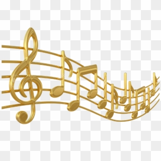 Gold Transparent Music - Gold Music Notes Png Clipart