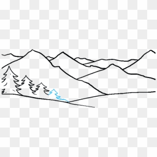 Mountain Drawing Basic - Mountain Range Drawing Easy Clipart