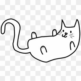 Cat Clipart Simple - Line Drawing Cat Transparent - Png Download