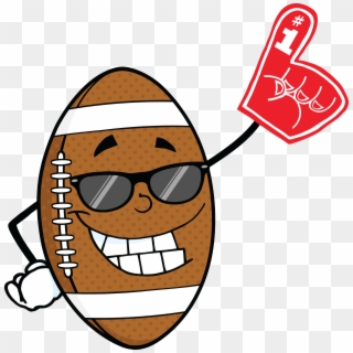 6588 Smiling American Football Ball With Sunglasses - Funny American Football Cartoon Clipart