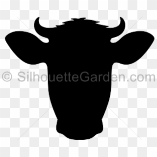 Cow Head Silhouette - Cow Head Vector Silhouette Clipart