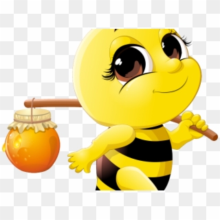Bee Clipart Drinking - Bumble Bee Honey Clip Art - Png Download