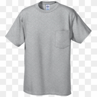 Blank T Shirt Png - Blank Gray Pocket T Shirt Clipart