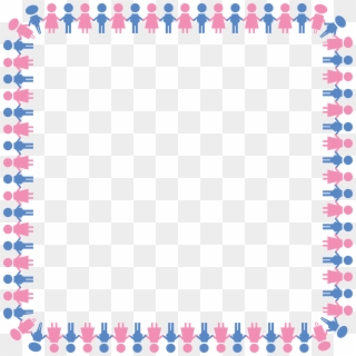 Free Clipart Of A Square Border Of Boys And Girls - Border Design For Girls - Png Download