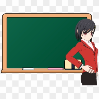 Picture Black And White Stock Anime Girl School Chalkboard - Blackboard With Teacher Anime Clipart