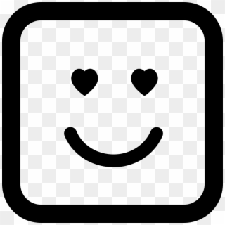 Emoticon In Love Face With Heart Shaped Eyes In Square - 9 Icon Png Clipart