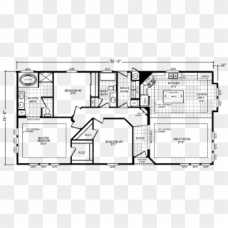 The Piccolo Model Has 3 Beds And 2 Baths - Floor Plan Clipart
