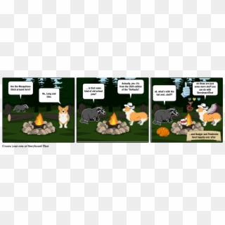 Corgi And Badger - Cartoon Clipart