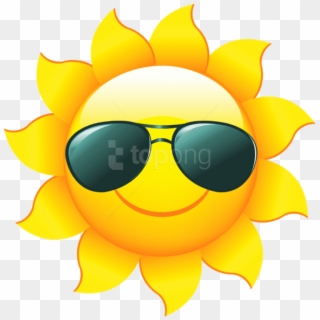 Transparent Sun Emoji With Shades - Sun Clipart Free - Png Download