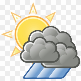 Weather Sun Clouds Hard Shower - Weather Sun And Cloud Clipart