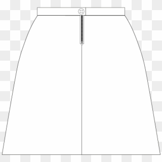 Back Line Drawing Of A Straight Line Skirt - Architecture Clipart