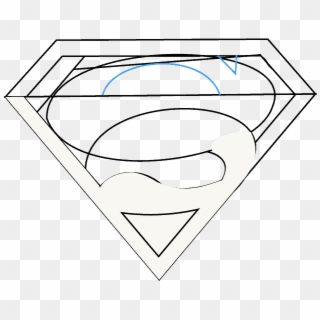 Superman Logo Clipart Straight Line - Line Art - Png Download