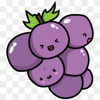 Kawaii Grape Png Jpg Transparent - Grape Kawaii Clipart