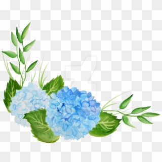 Hydrangea Watercolor Png - Watercolor Blue Floral Png Clipart