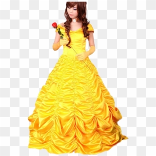 Small - Belle Cosplay Yellow Dress Clipart