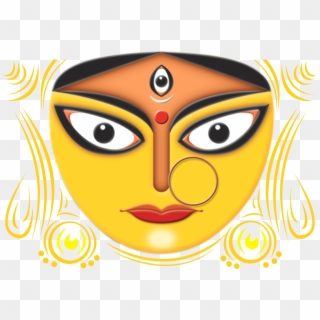 Durga Maa Face Image - Durga Puja Maha Navami Clipart