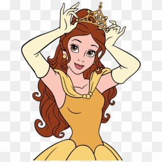 Belle With A Crown Clipart - Beauty And The Beast Cartoon Women - Png Download