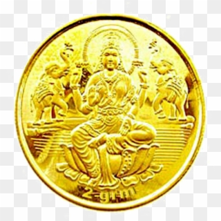 Lakshmi Gold Coin Png Background Image - 0.5 Gm Gold Coin Clipart