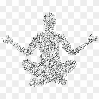 Free Clipart Of A Circuit Patterned Person Meditating - Yoga Silhouette Lotus - Png Download