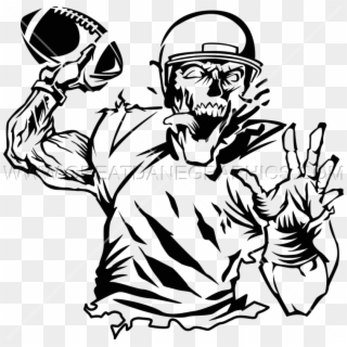 Clip Transparent Library Quarterback Production Ready - Zombie Football Player Drawing - Png Download