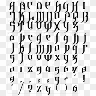 Gothic Calligraphy Fonts - Gothic Letters Clipart
