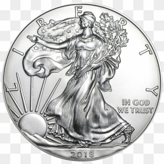 American Eagle 1oz Silver Coin 2018 Front - 2017 Silver Eagle Coin Clipart