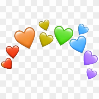 Rainbow Hearts Heart Arcoiris Corazones Corazon Corazón - Transparent Hearts Ios Emoji Clipart