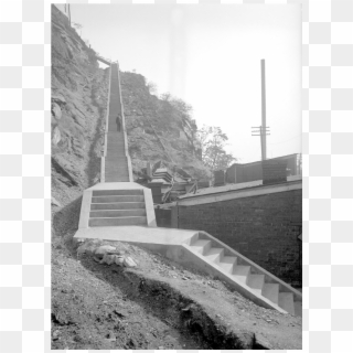 The Bluff Street Steps Showing A General View From - Monochrome Clipart