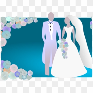 Bride And Cartoon Free Download Clip Art - Wedding Clipart Blue - Png Download