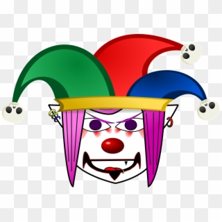 Creepy Clipart Jester - Clown On Computer - Png Download