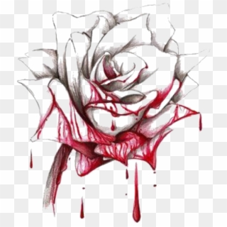 Red Rose Blood Bloody Bloodyrose Silhouette Rosesilhoue - Rose With Blood Drawing Clipart