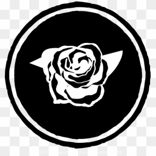 Rose And Sparrow Salon - Black Rose In A Circle Clipart