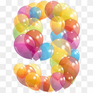 Free Png Download Transparent Nine Number Of Balloons - Numbers Clipart
