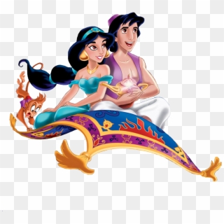 Aladdin And Jasmine On Magic Carpet Clipart - Jasmine Aladdin Magic Carpet - Png Download