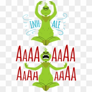 The Grinch Is Releasing Some Anxiety With Some Yoga - Grinch Yoga Shirt Clipart