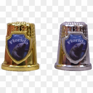 F6121-99 Assorted Silver & Gold Thimble W/ Shield Emblem - Mozartkugel Clipart