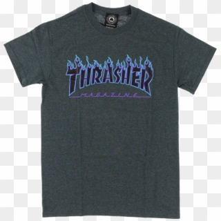 Thrasher Magazine Flame Logo T-shirt - Thrasher Blue And Grey Clipart